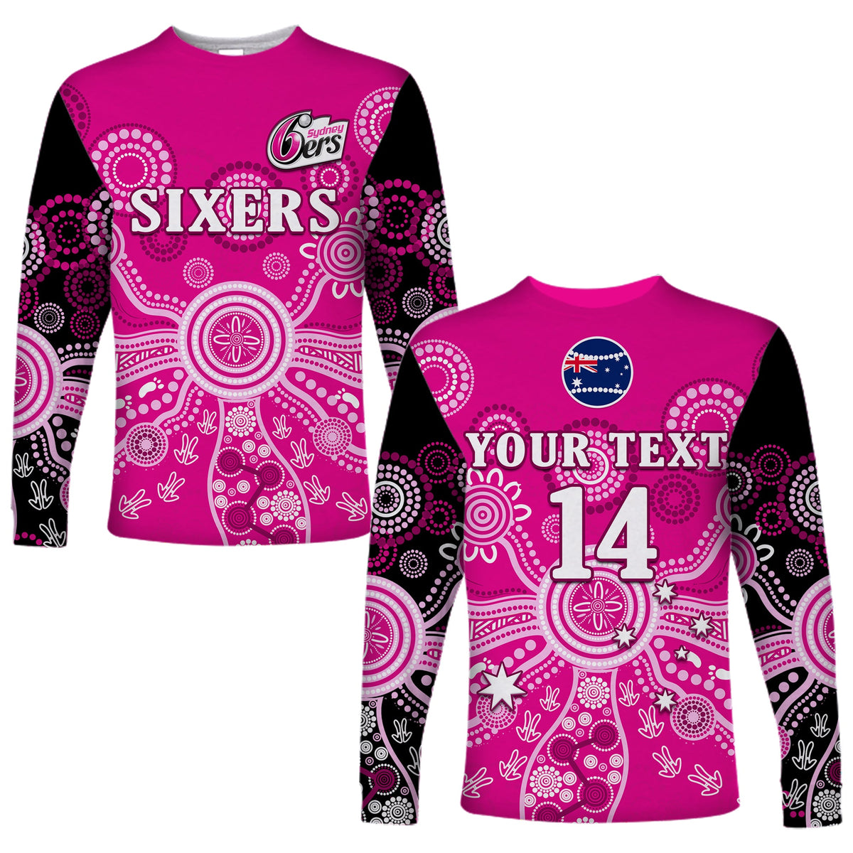 custom-text-and-number-sydney-sixers-long-sleeve-shirt-cricket-indigenous-australian-art-ver01