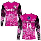 custom-text-and-number-sydney-sixers-long-sleeve-shirt-cricket-indigenous-australian-art-ver01