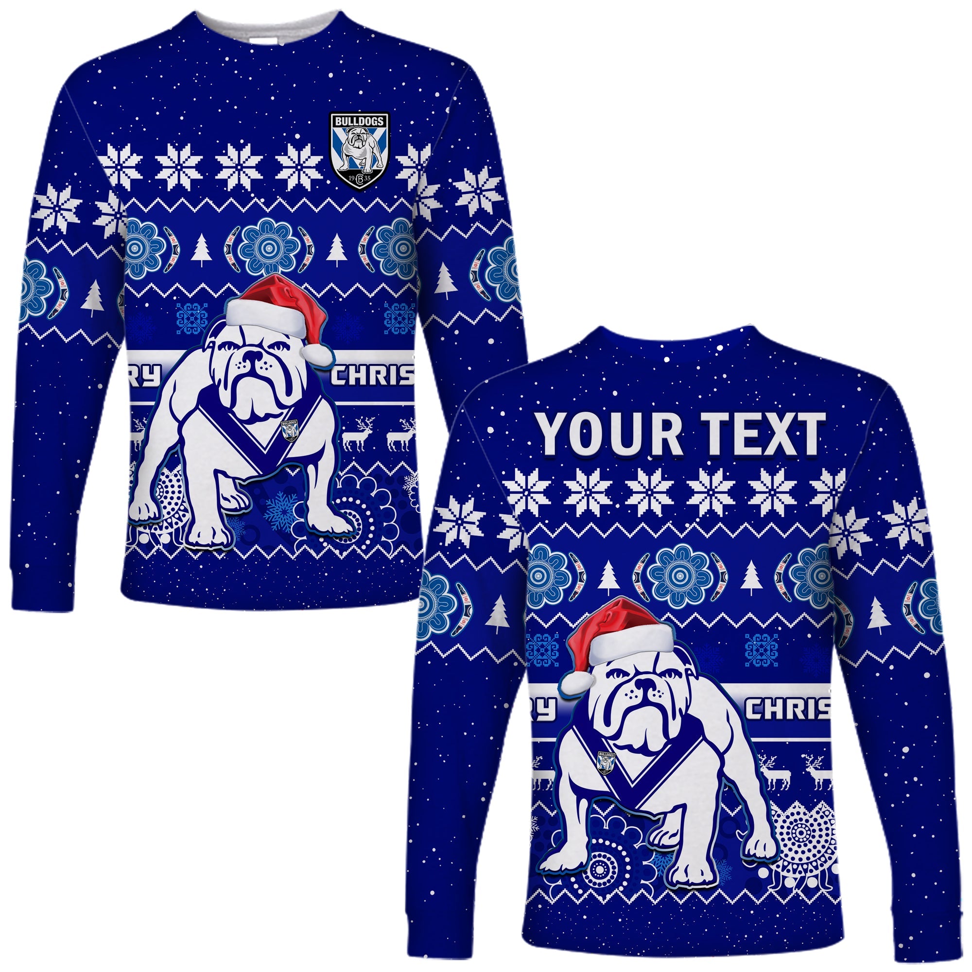 custom-personalised-bulldogs-rugby-christmas-long-sleeve-shirt-berries-merry-xmas-aboriginal-art