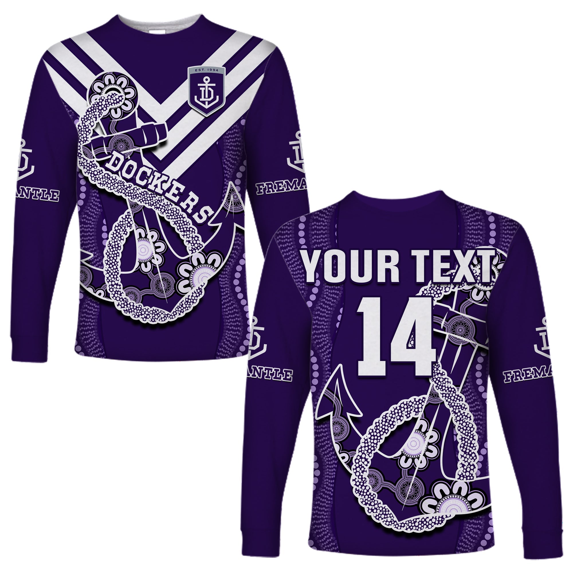 custom-text-and-number-dockers-football-long-sleeve-shirt-fremantle-anchor-mix-aboriginal-pattern-dynamic-style