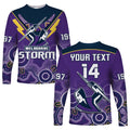 custom-text-and-number-melbourne-storm-rugby-long-sleeve-shirt-indigenous-boomerang-gradient-style