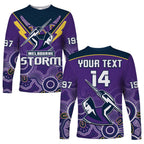 custom-text-and-number-melbourne-storm-rugby-long-sleeve-shirt-indigenous-boomerang-gradient-style