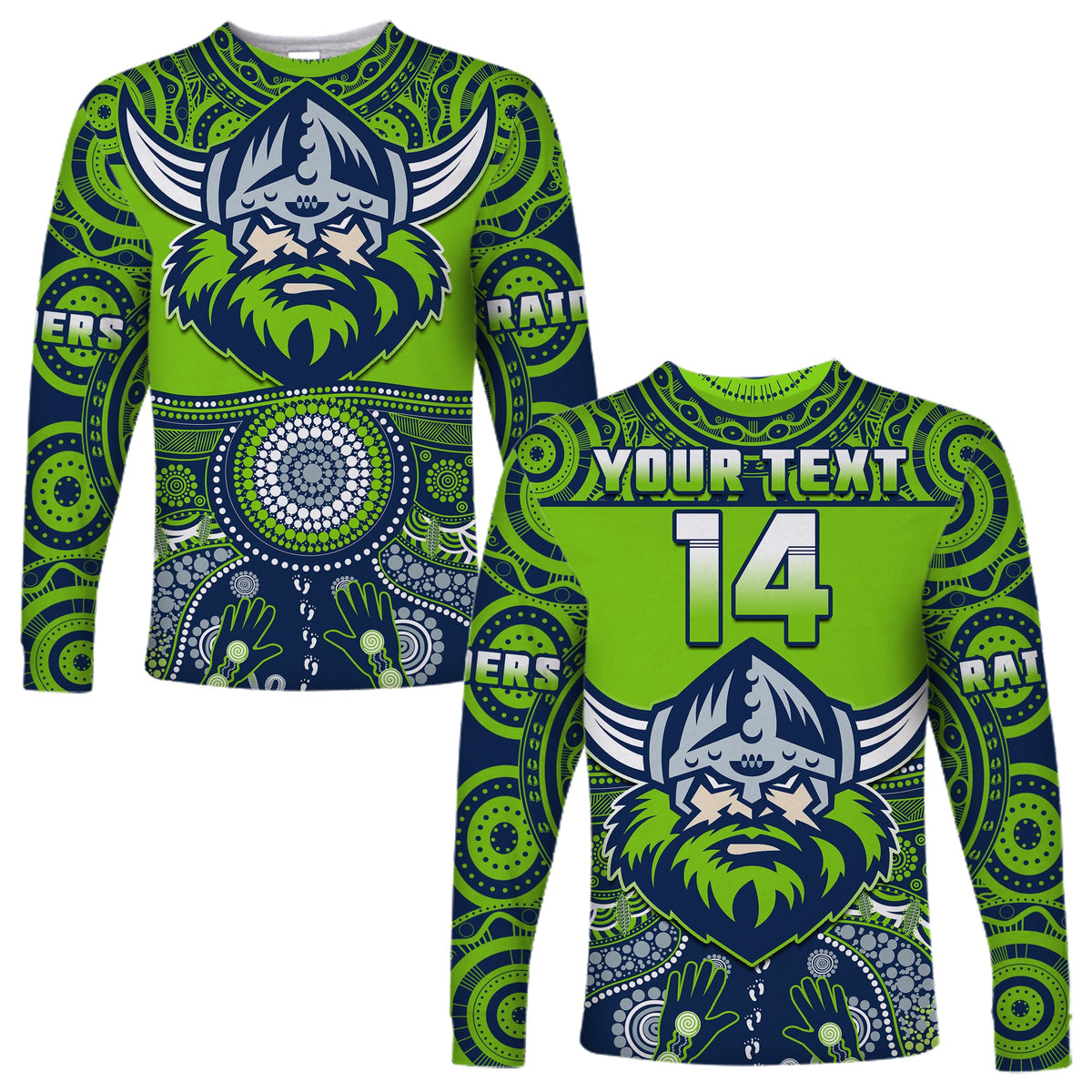 custom-text-and-number-raiders-rugby-long-sleeve-shirt-aboriginal-pattern