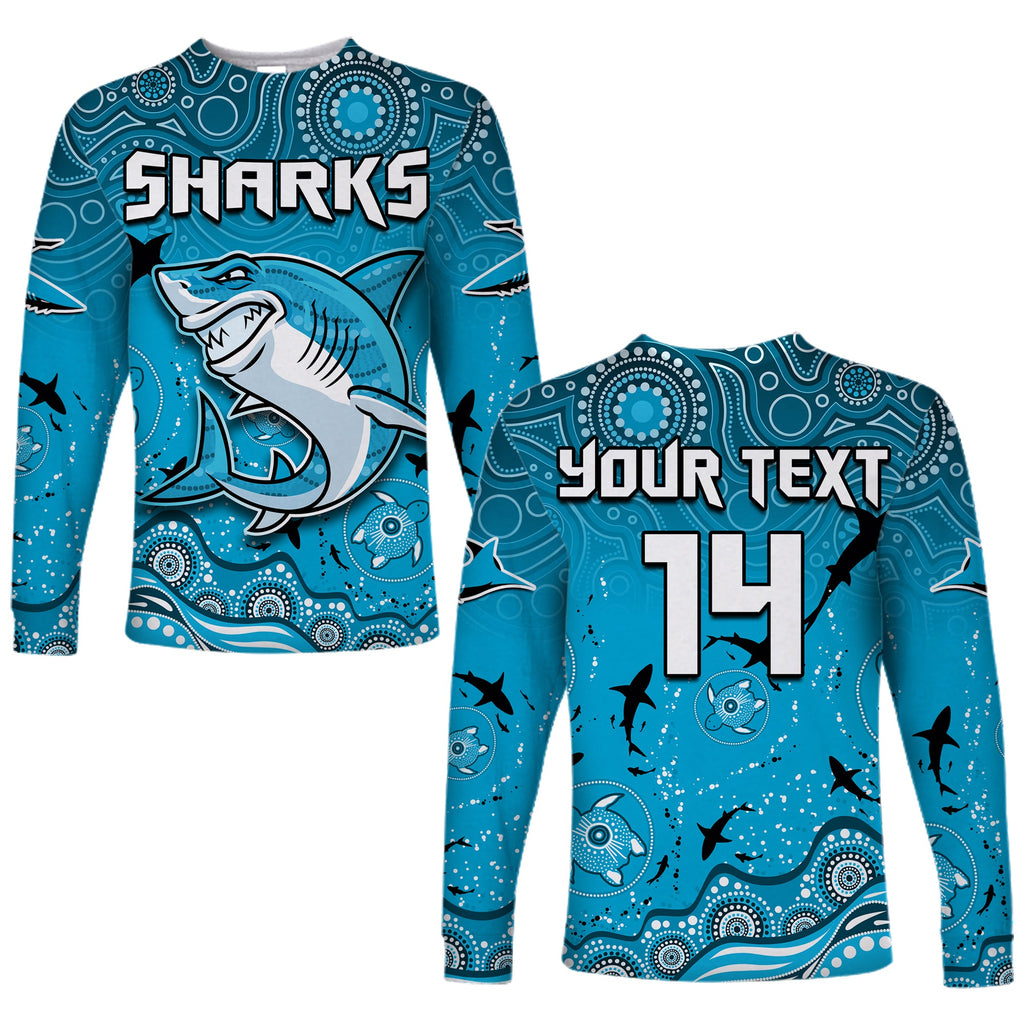 custom-text-and-number-sharks-rugby-long-sleeve-shirt-go-sharkies-aboriginal-special-version