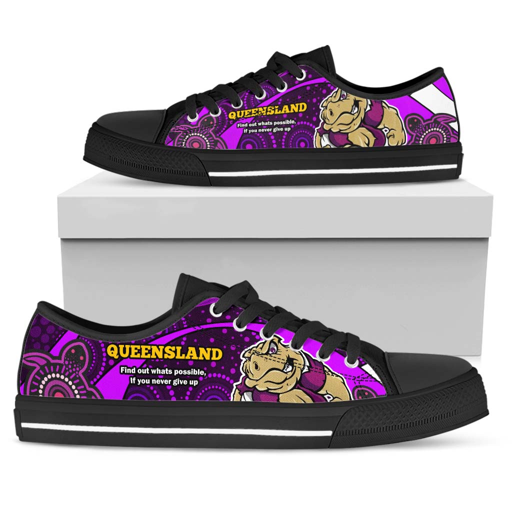 queensland-rugby-league-low-top-shoes-queensland-maroons-mascot-with-aboriginal-art-state-of-origin