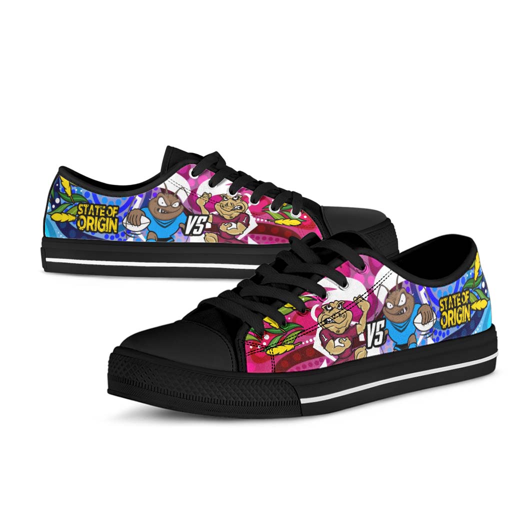 state-of-origin-rugby-league-low-top-shoes-nsw-vs-qld-rugby-team-mascot-with-aboriginal-culture