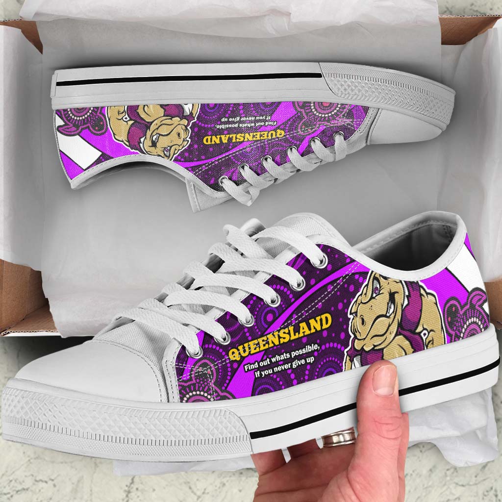 queensland-rugby-league-low-top-shoes-queensland-maroons-mascot-with-aboriginal-art-state-of-origin