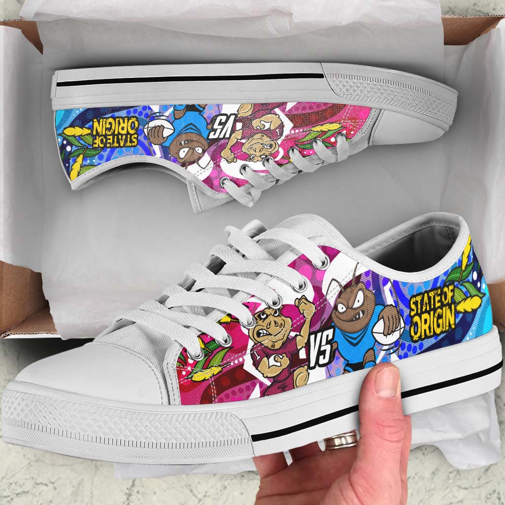 state-of-origin-rugby-league-low-top-shoes-nsw-vs-qld-rugby-team-mascot-with-aboriginal-culture