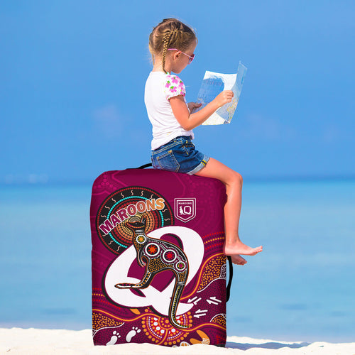 maroons-rugby-luggage-cover-queensland-kangaroo-aboriginal-dot-paintings