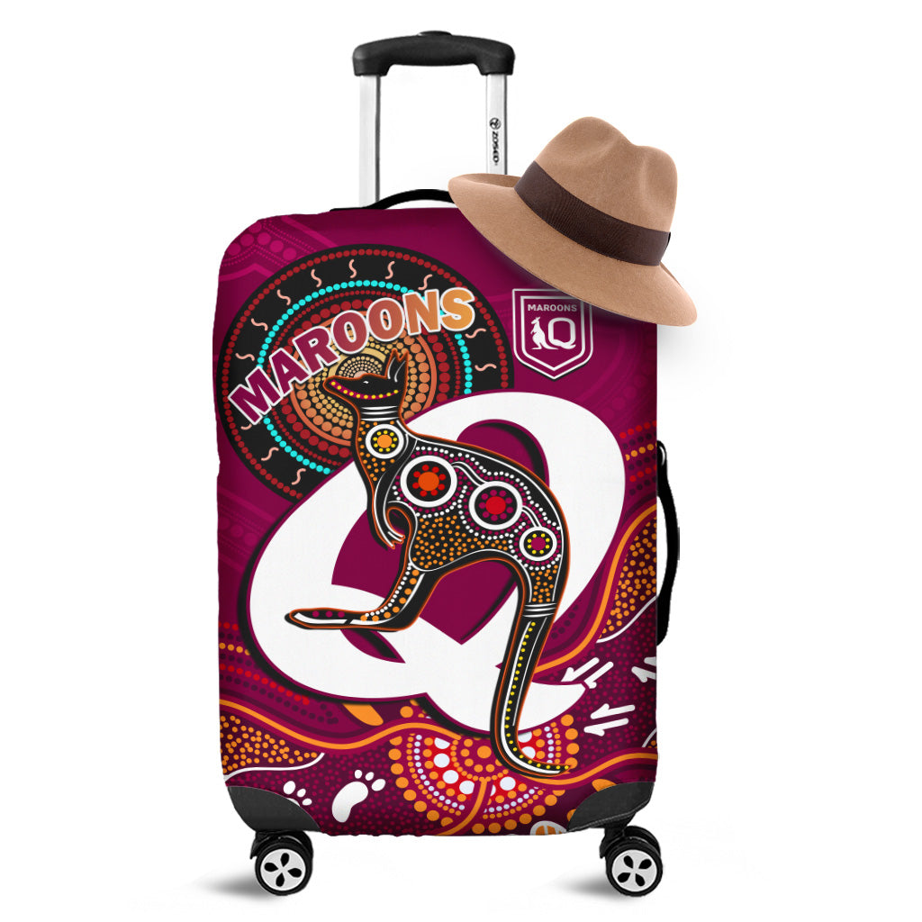 maroons-rugby-luggage-cover-queensland-kangaroo-aboriginal-dot-paintings