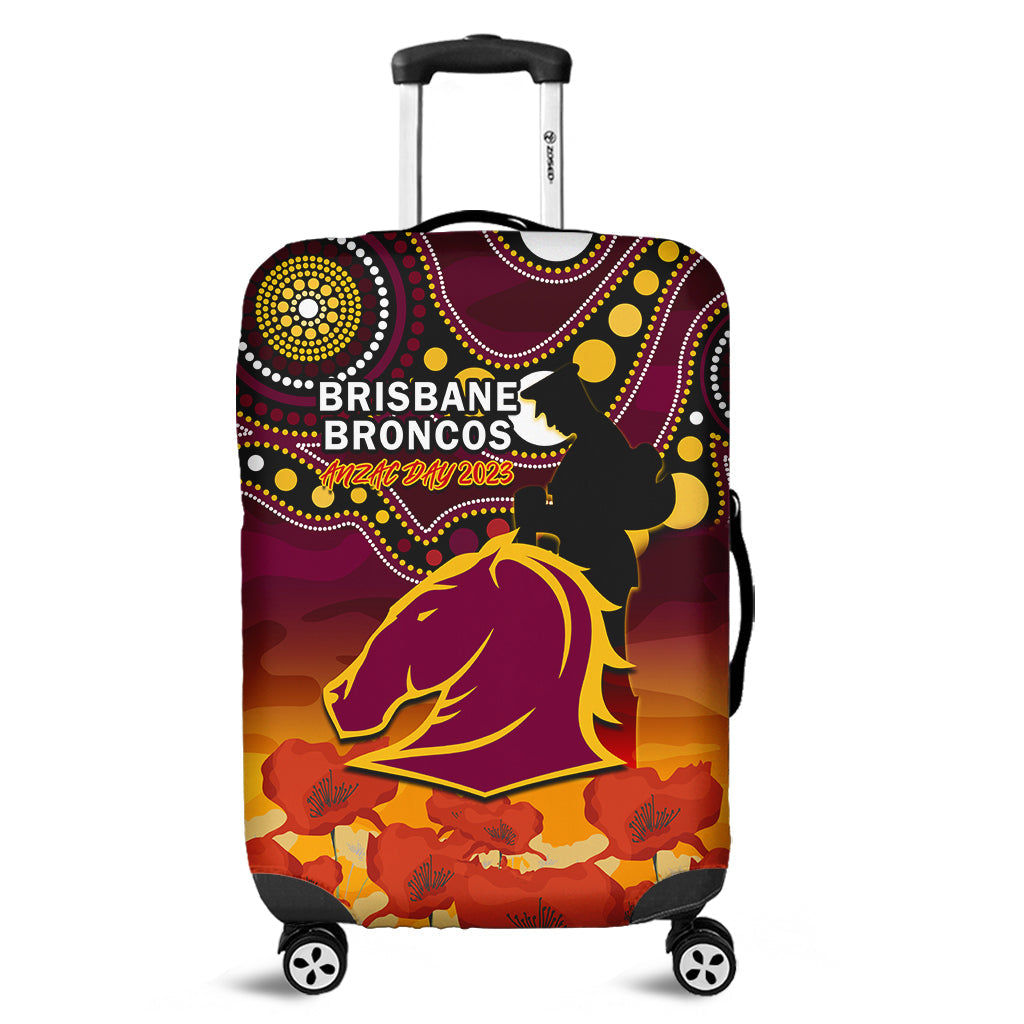 brisbane-broncos-rugby-anzac-2023-luggage-cover-aboriginal-mix-poppy-lest-we-forget