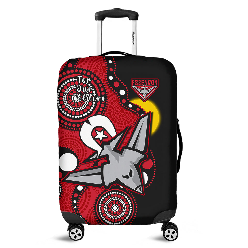 essendon-football-naidoc-2023-luggage-cover-bombers-for-our-elders-indigenous-art