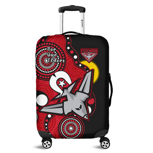 essendon-football-naidoc-2023-luggage-cover-bombers-for-our-elders-indigenous-art
