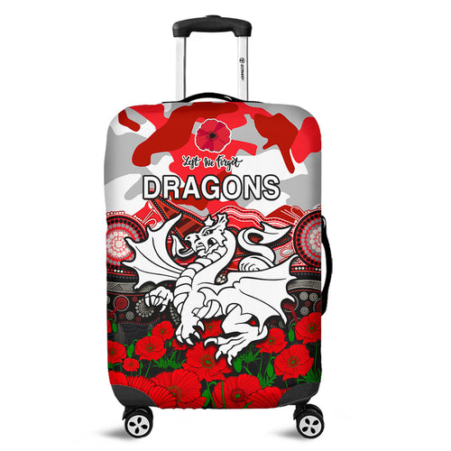 dragons-rugby-anzac-2023-luggage-cover-aboriginal-mix-poppy-lest-we-forget