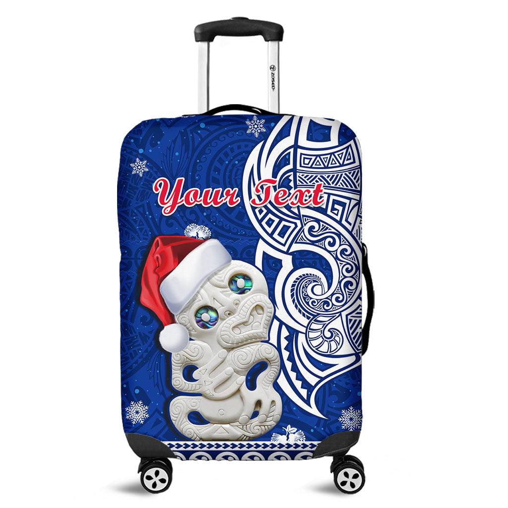 custom-personalised-new-zealand-christmas-luggage-cover-hei-tiki-blue-pohutukawa-meri-kirihimete