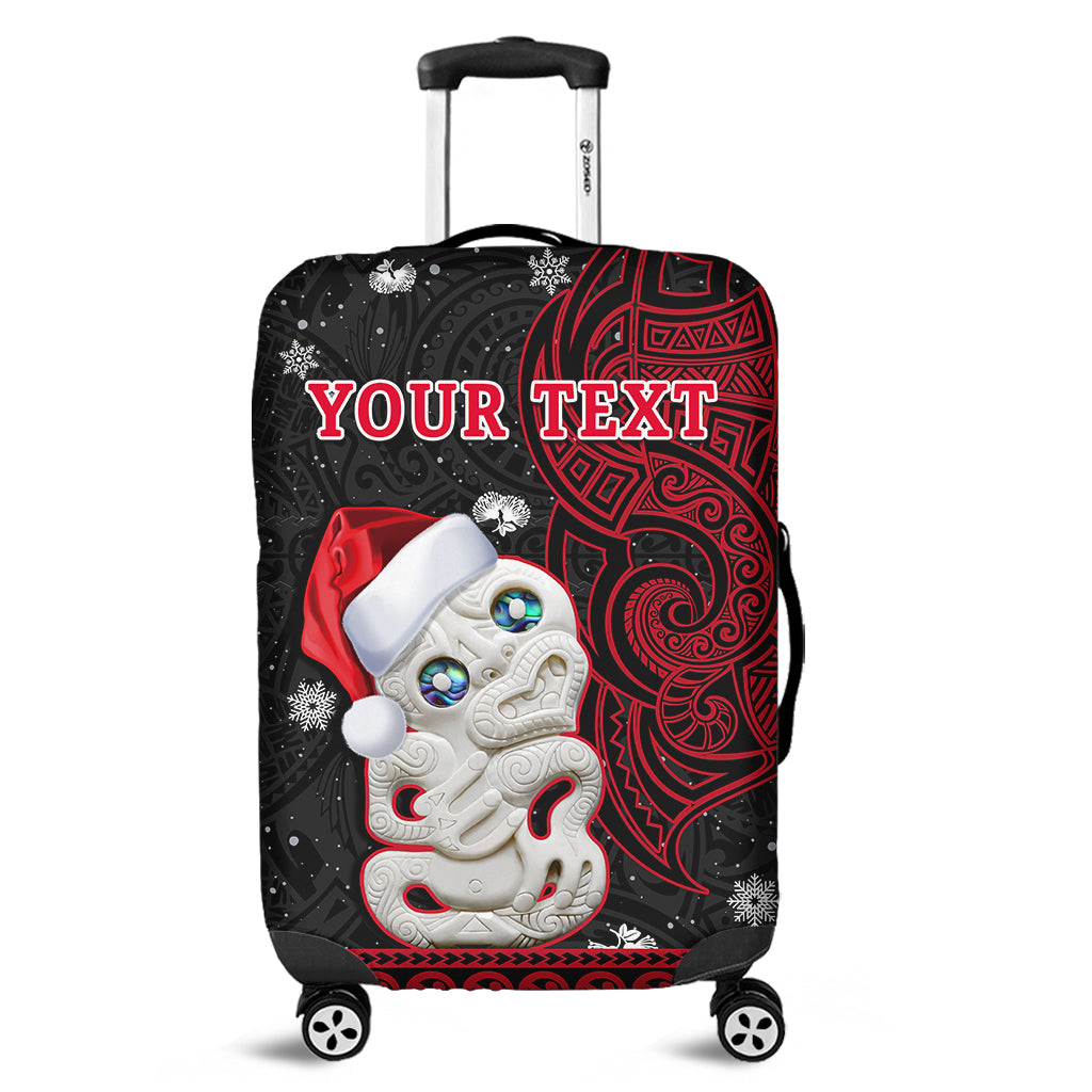 custom-personalised-new-zealand-christmas-luggage-cover-hei-tiki-red-pohutukawa-meri-kirihimete