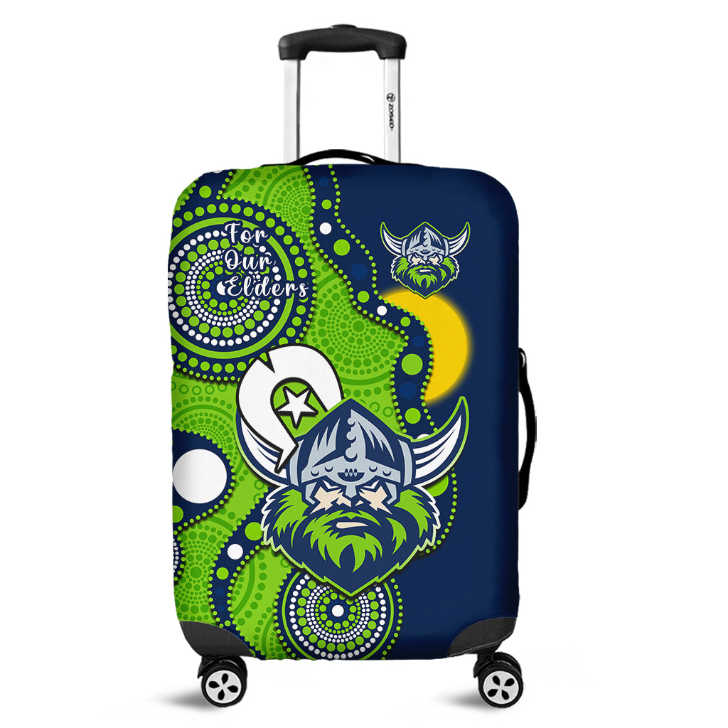 raiders-rugby-naidoc-2023-luggage-cover-canberra-for-our-elders-indigenous-art