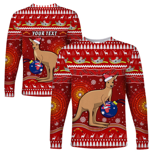 custom-personalised-australia-christmas-long-sleeve-shirt-aboriginal-kangaroo