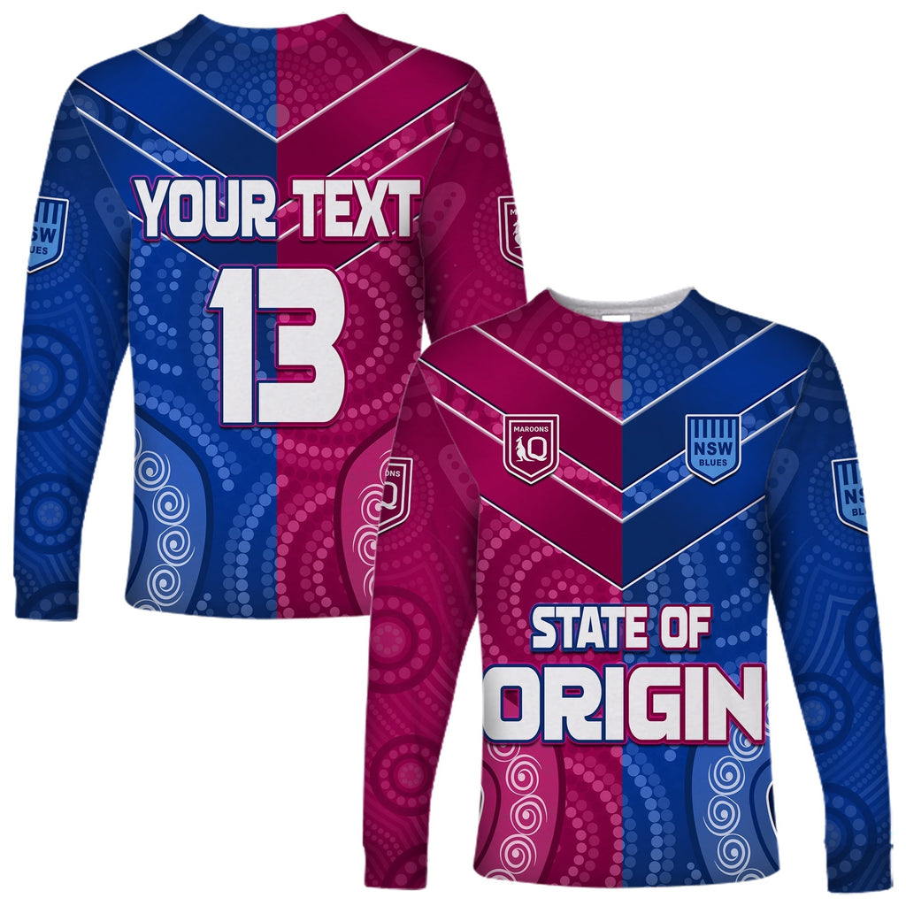 custom-text-and-number-blues-and-maroons-rugby-long-sleeve-shirt-origin-nsw-combine-queensland-aboriginal-australian-lt13