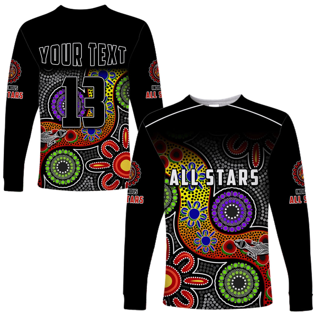 custom-text-and-number-all-stars-christmas-long-sleeve-shirt-indigenous-dreamtime