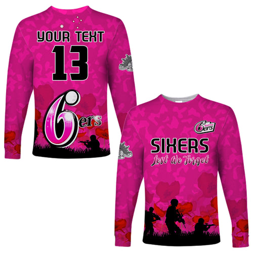 custom-text-and-number-sydney-sixers-cricket-long-sleeve-shirt-anzac-day-camouflage-poppy-lest-we-forget