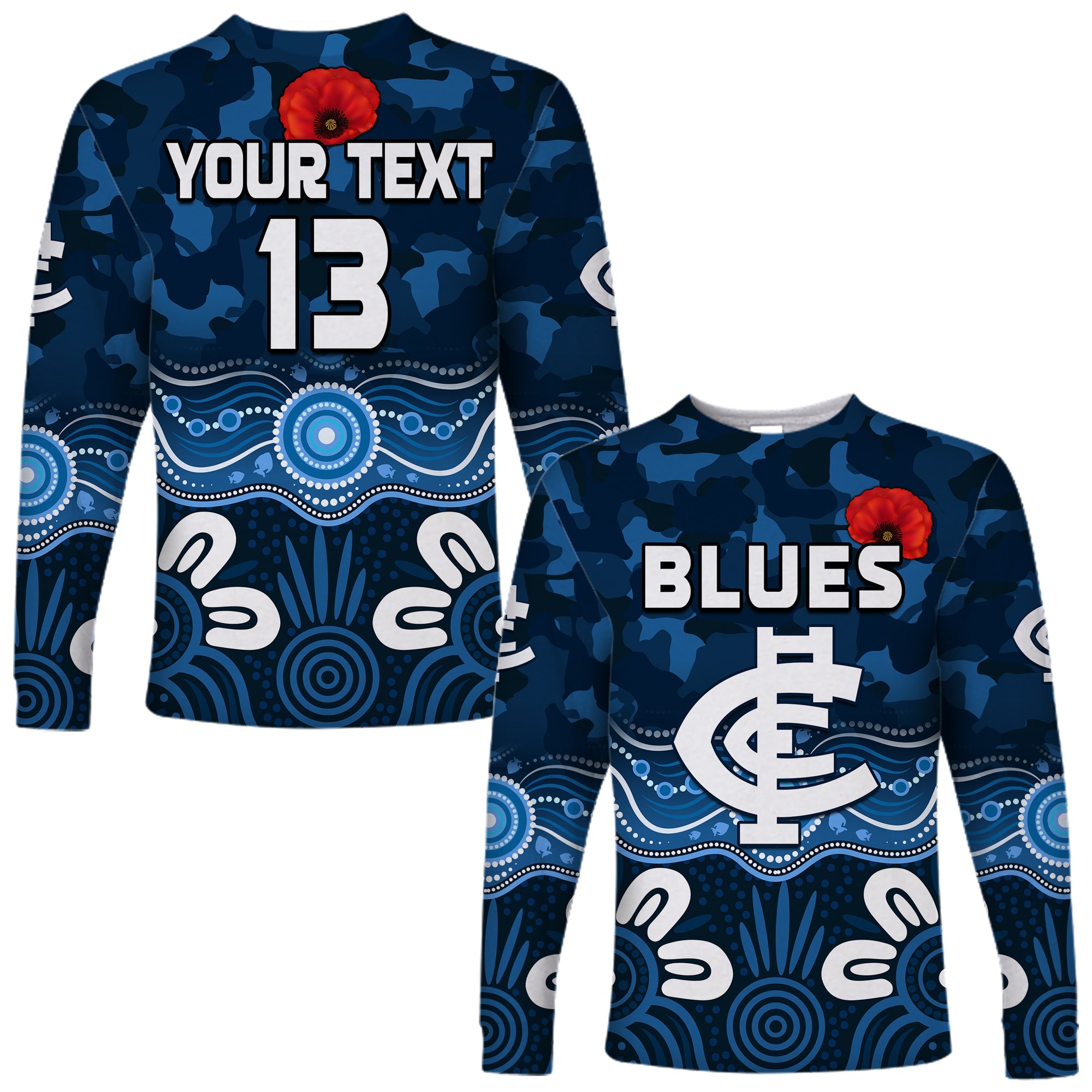 custom-text-and-number-blues-anzac-2022-long-sleeve-shirt-carlton-football-aboriginal-poppy