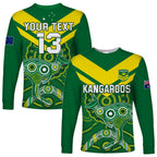 custom-text-and-number-australia-rugby-long-sleeve-shirt-kangaroos-boomerang-aboriginal