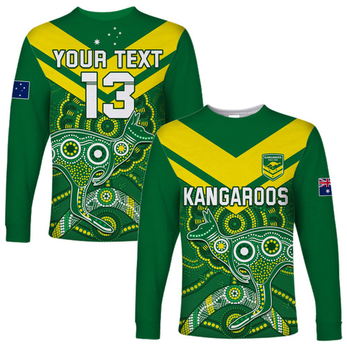 custom-text-and-number-australia-rugby-long-sleeve-shirt-kangaroos-boomerang-aboriginal