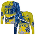 custom-text-and-number-cowboys-rugby-long-sleeve-shirt-aboriginal-boomerang-go-premiers-north-queensland