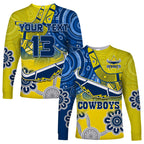 custom-text-and-number-cowboys-rugby-long-sleeve-shirt-aboriginal-boomerang-go-premiers-north-queensland