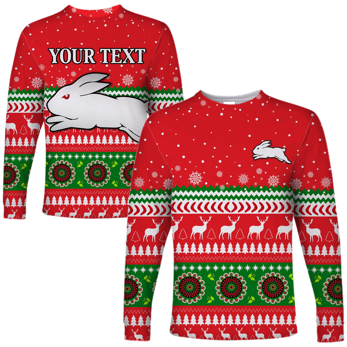 custom-personalised-rabbitohs-long-sleeve-shirt-south-sydney-christmas