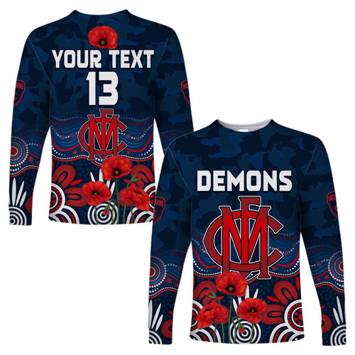custom-text-and-number-demons-anzac-2022-long-sleeve-shirt-melbourne-football-aboriginal-poppy