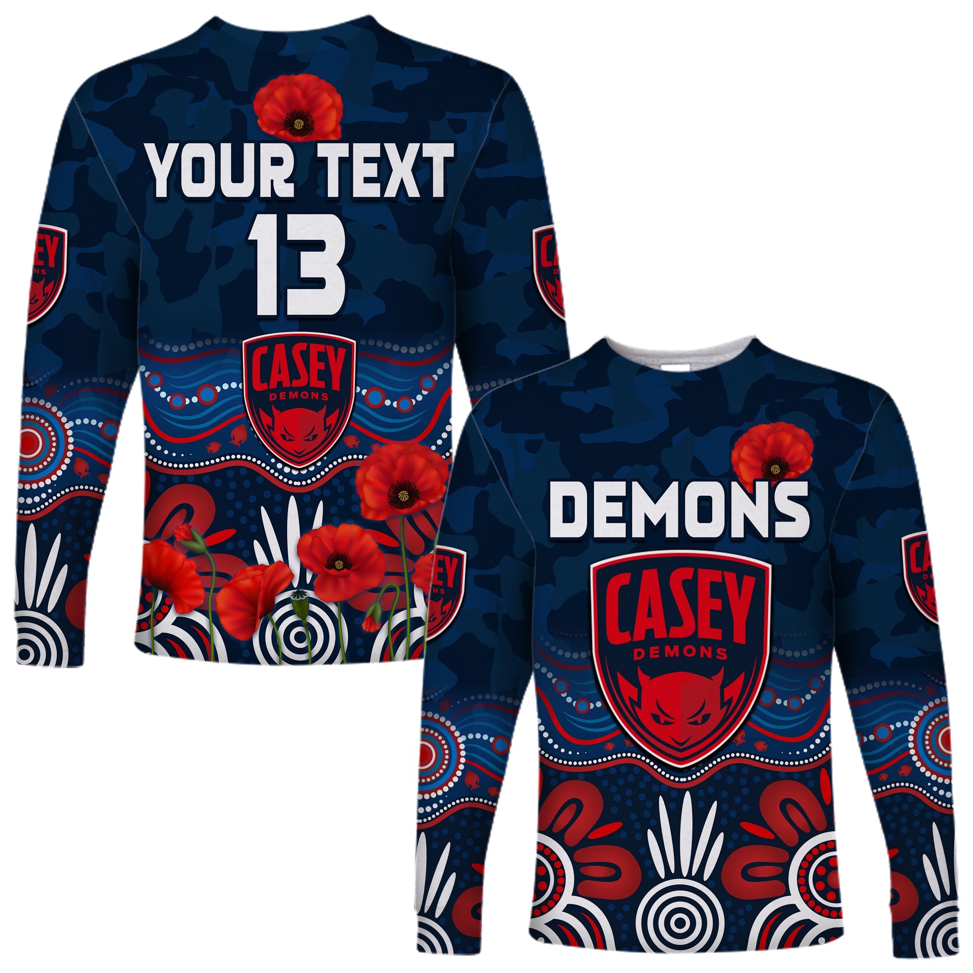 custom-text-and-number-demons-anzac-2022-long-sleeve-shirt-casey-football-aboriginal-poppy