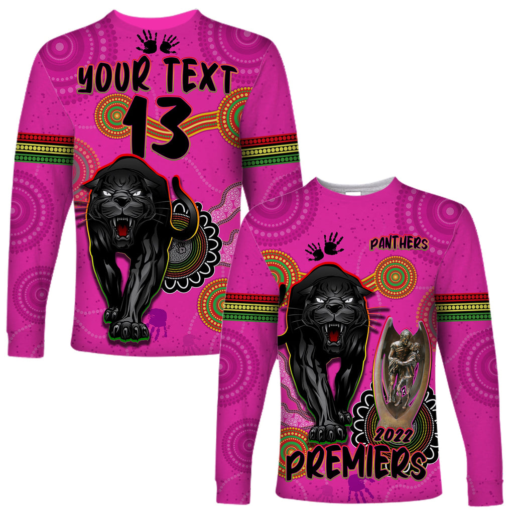 custom-text-and-number-panthers-long-sleeve-shirt-aboriginal-premiers-2022-we-are-the-champions-with-trophy
