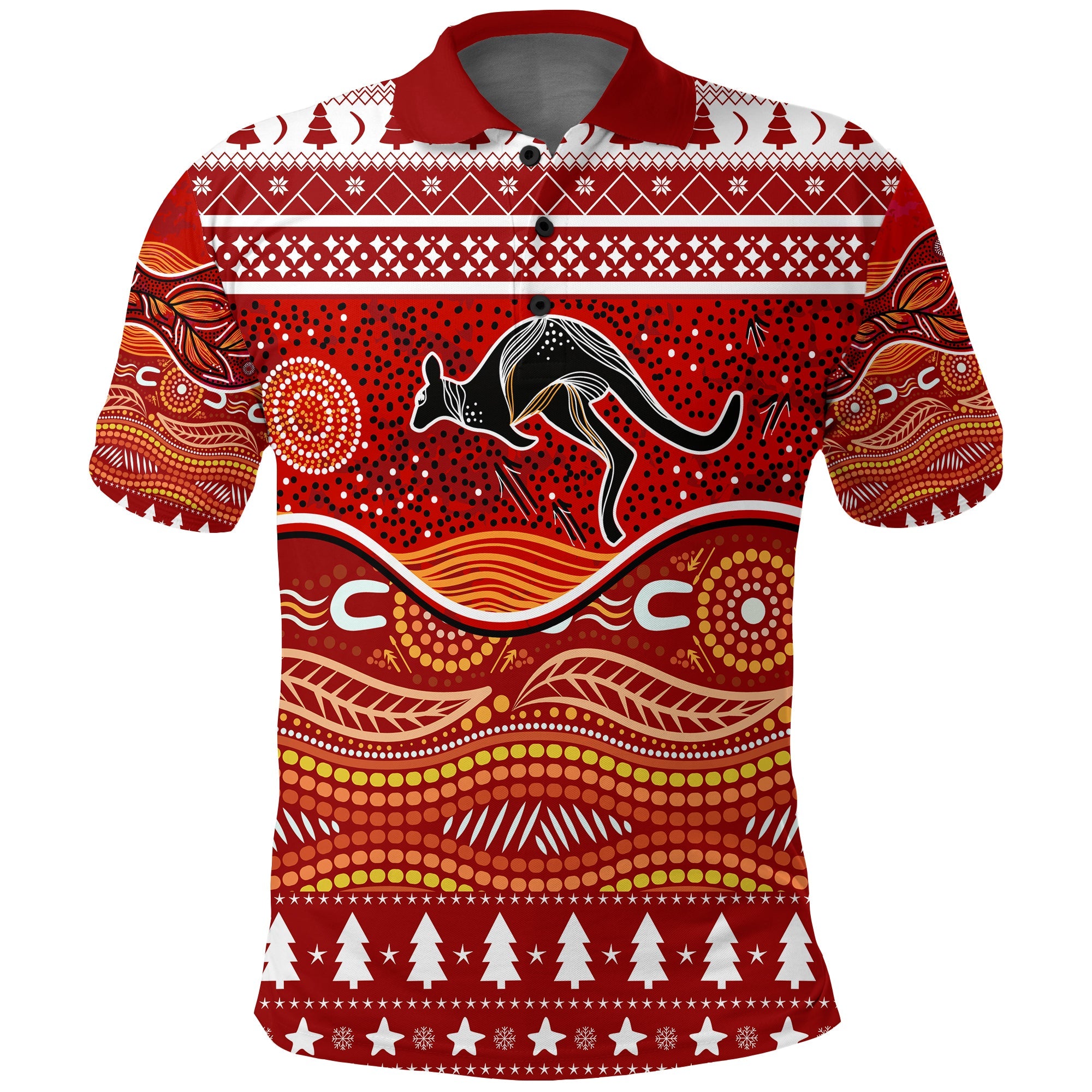 kangaroo-aboriginal-art-indigenous-christmas-polo-shirt