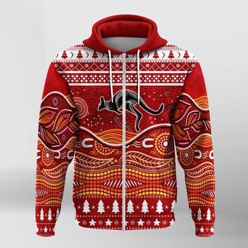 kangaroo-aboriginal-art-indigenous-christmas-zip-hoodie