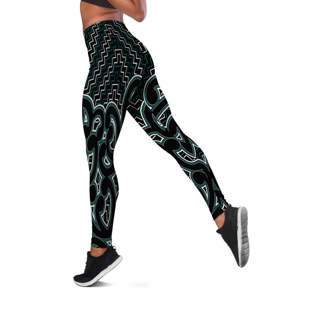 new-zealand-womens-legging-maori-graphic-tee-patterns-green