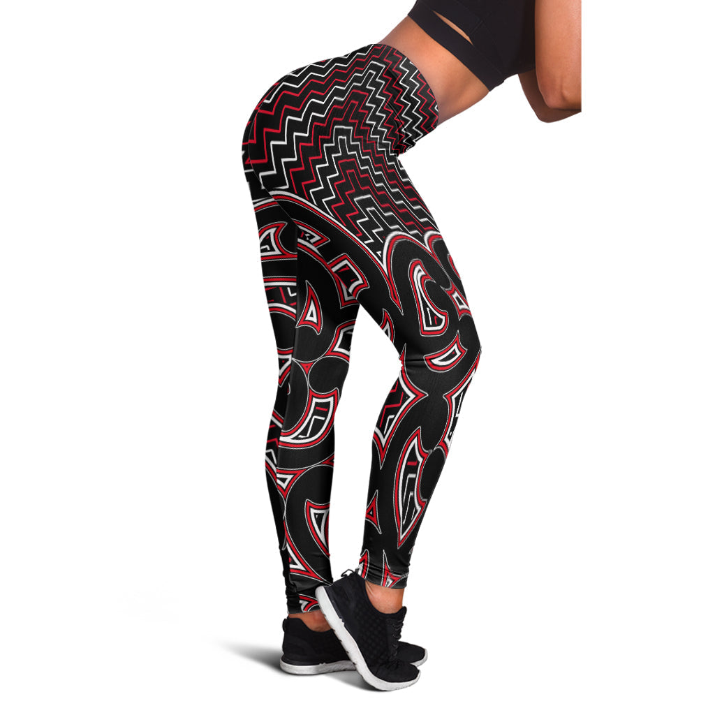 new-zealand-womens-legging-maori-graphic-tee-patterns-red