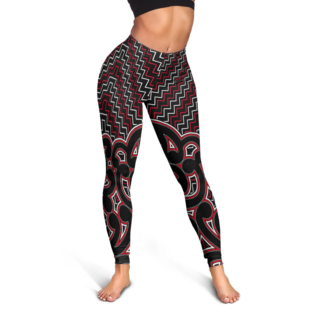 new-zealand-womens-legging-maori-graphic-tee-patterns-red