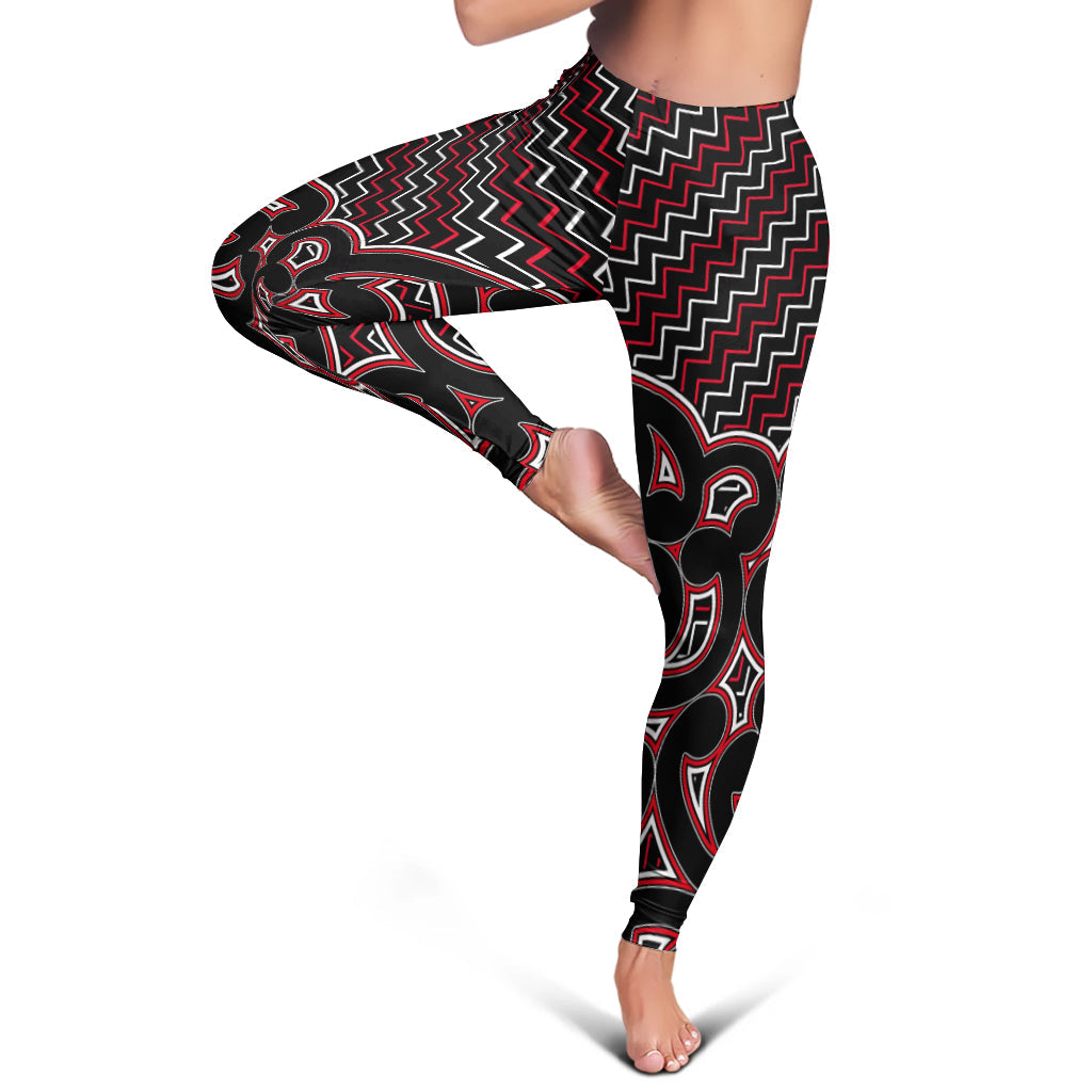 new-zealand-womens-legging-maori-graphic-tee-patterns-red