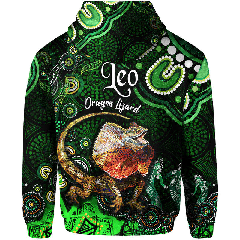 australian-astrology-zip-up-and-pullover-hoodie-leo-dragon-lizard-zodiac-aboriginal-vibes-green