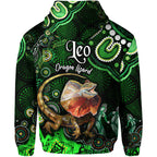 australian-astrology-zip-up-and-pullover-hoodie-leo-dragon-lizard-zodiac-aboriginal-vibes-green