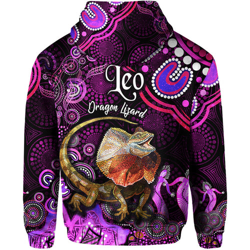 australian-astrology-zip-up-and-pullover-hoodie-leo-dragon-lizard-zodiac-aboriginal-vibes-pink