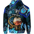 australian-astrology-zip-up-and-pullover-hoodie-leo-dragon-lizard-zodiac-aboriginal-vibes-blue