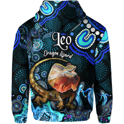 australian-astrology-zip-up-and-pullover-hoodie-leo-dragon-lizard-zodiac-aboriginal-vibes-blue