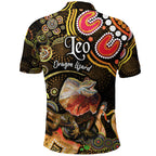 australian-astrology-polo-shirt-leo-dragon-lizard-zodiac-aboriginal-vibes-gold
