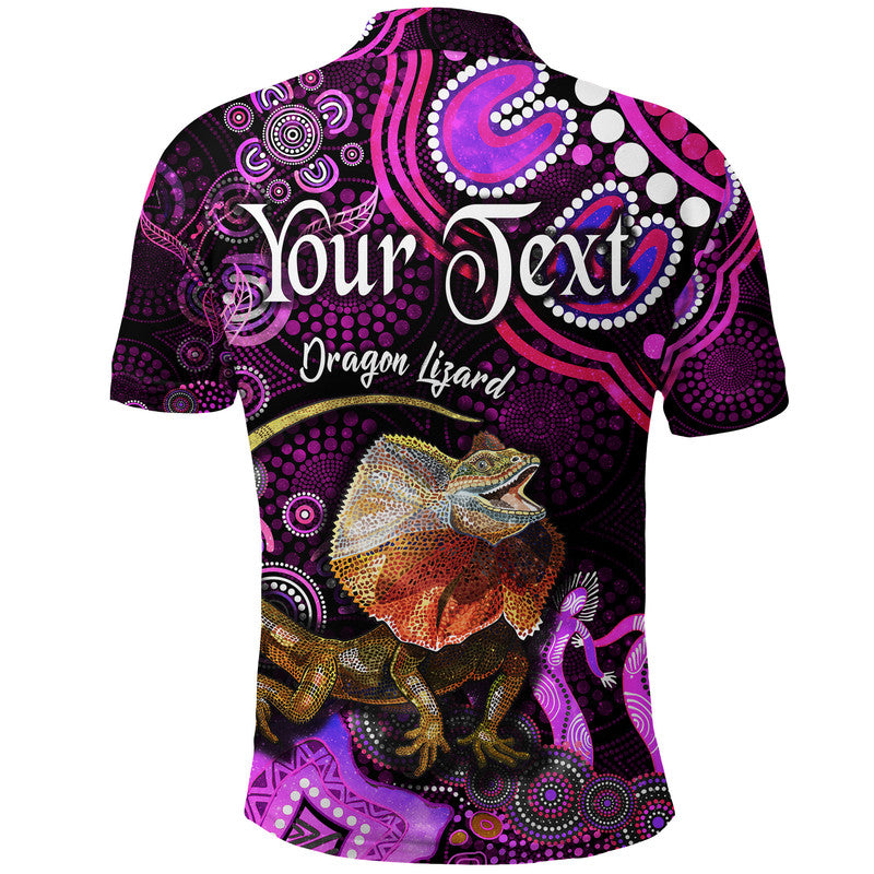 custom-personalised-australian-astrology-polo-shirt-leo-dragon-lizard-zodiac-aboriginal-vibes-pink