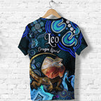 australian-astrology-t-shirt-leo-dragon-lizard-zodiac-aboriginal-vibes-blue