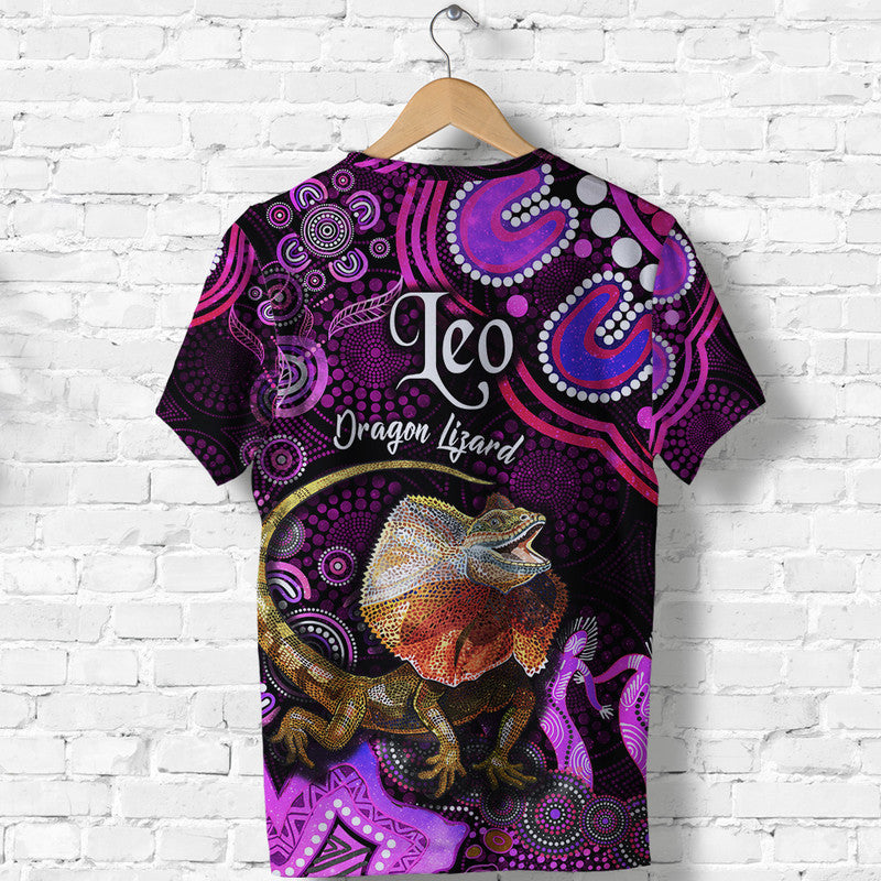 australian-astrology-t-shirt-leo-dragon-lizard-zodiac-aboriginal-vibes-pink