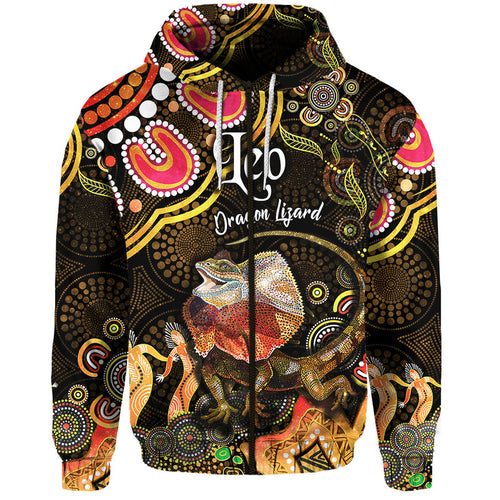australian-astrology-zip-up-and-pullover-hoodie-leo-dragon-lizard-zodiac-aboriginal-vibes-gold